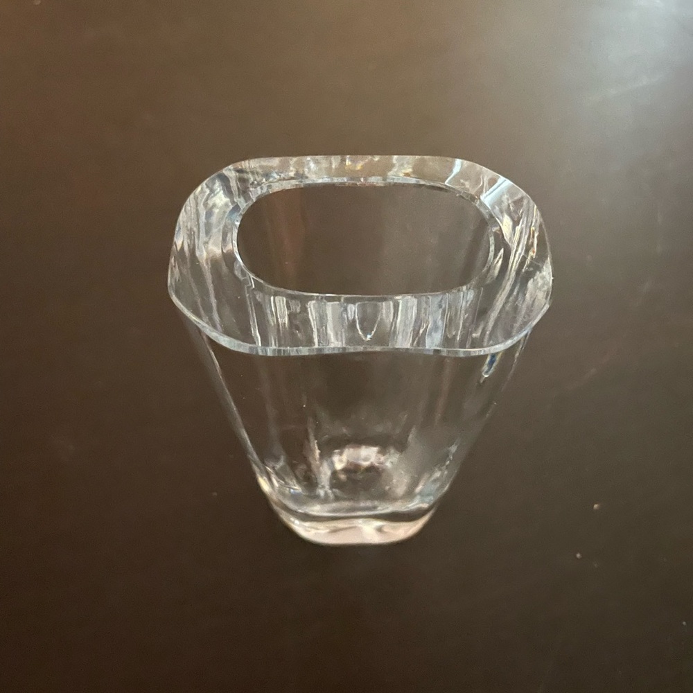 Vintage Strombergshyttan Swedish Heavy Cut Glass Bud Vase